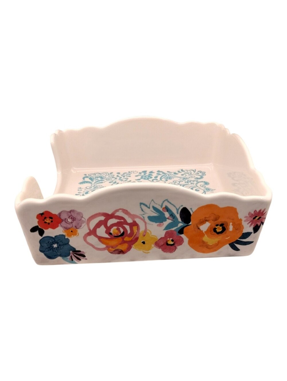 The Pioneer Woman Flea Market Floral Ceramic Napkin Box